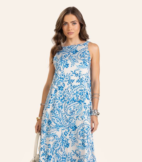 Vestido Viscose Khyara Longo Feminino Endless Bege