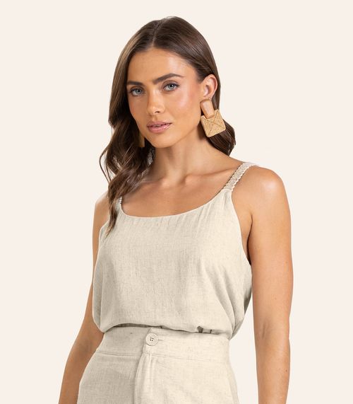 Blusa de Alça Linho Strong Feminina Endless Bege