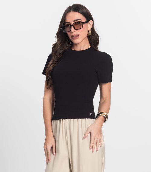 Blusa Feminina Em Ribana Endless Preto