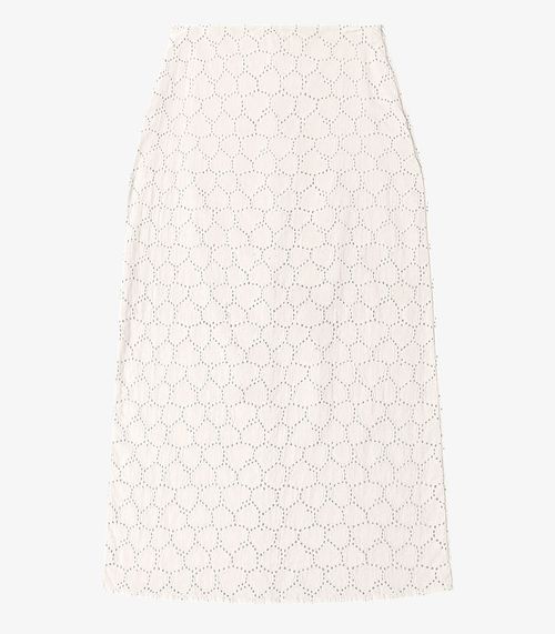 Saia Midi Feminina Em Laise Endless Bege