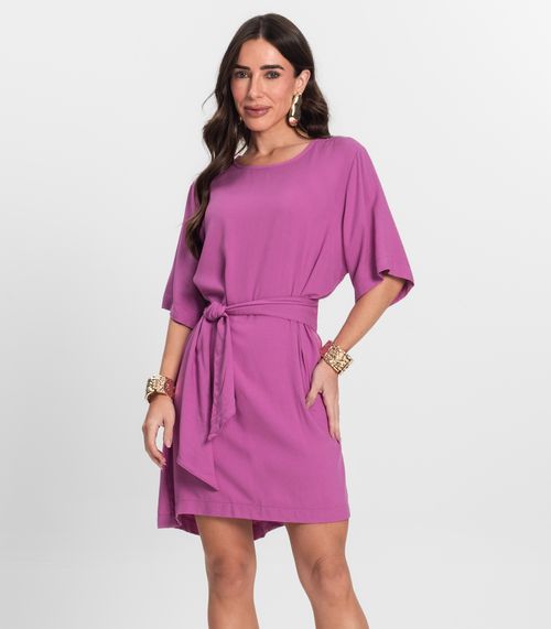 Vestido Curto Feminino Com Cinto Endless Rosa