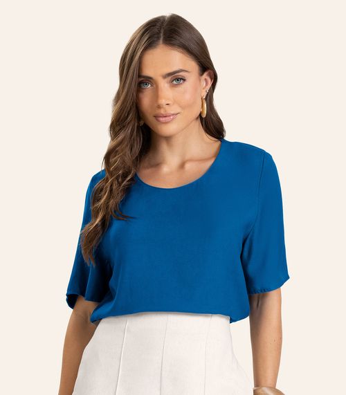 Blusa Viscose Double Feminina Endless Azul