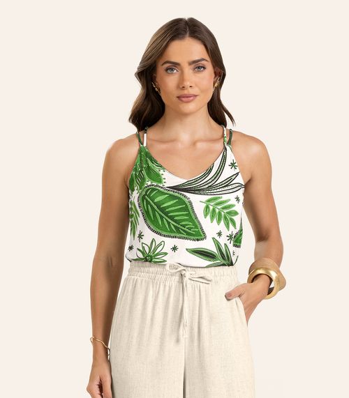 Blusa de Alça Feminina Endless em Viscotorcion Verde