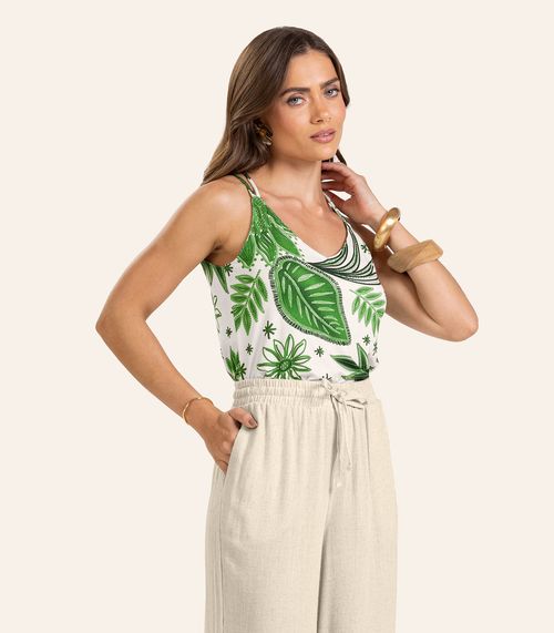 Blusa de Alça Feminina Endless em Viscotorcion Verde