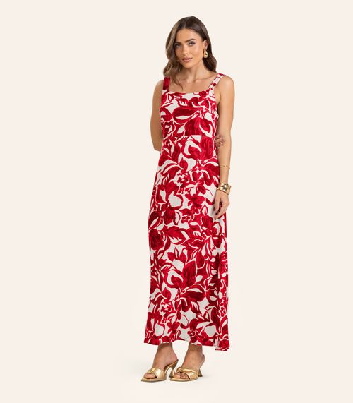 Vestido Midi em Linho Feminino Endless Vermelho