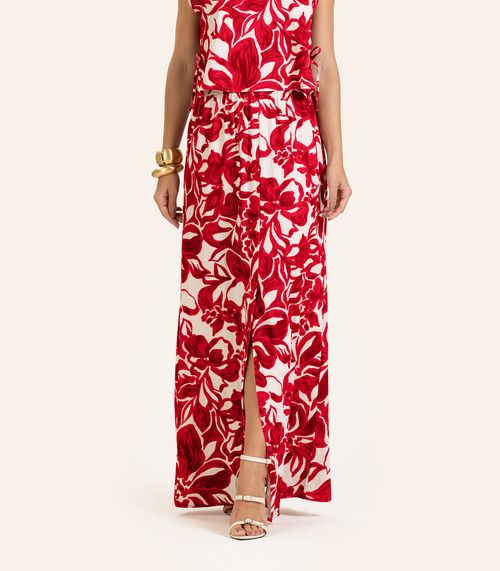 Saia Longa em Linho Feminina Endless Vermelho