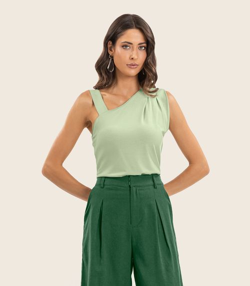 Regata Feminina em Viscose Creponada Endless Verde