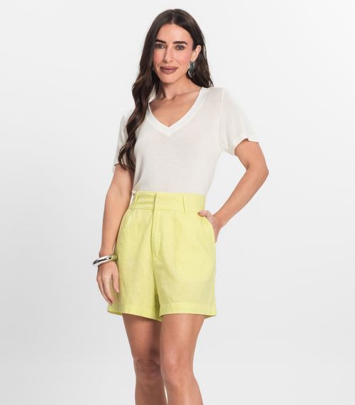 Shorts de Linho Feminino Endless Verde