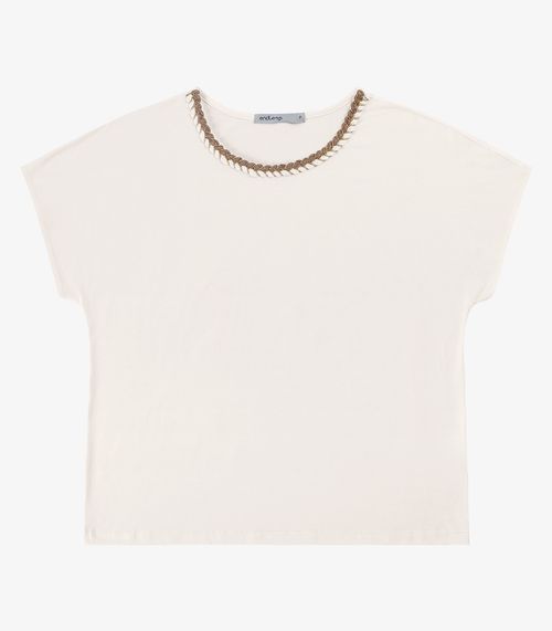 Blusa em Viscotorcion Feminina Endless Bege