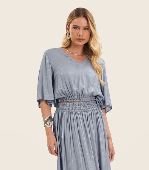 Blusa Feminina Manga 3/4 Endless Azul