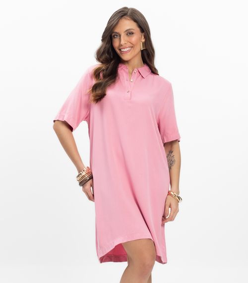 Vestido Curto Viscose Double Feminino Endless Rosa