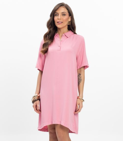 Vestido Curto Viscose Double Feminino Endless Rosa