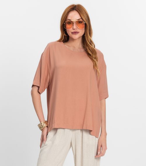 Blusa Feminina Manga Curta Endless Marrom