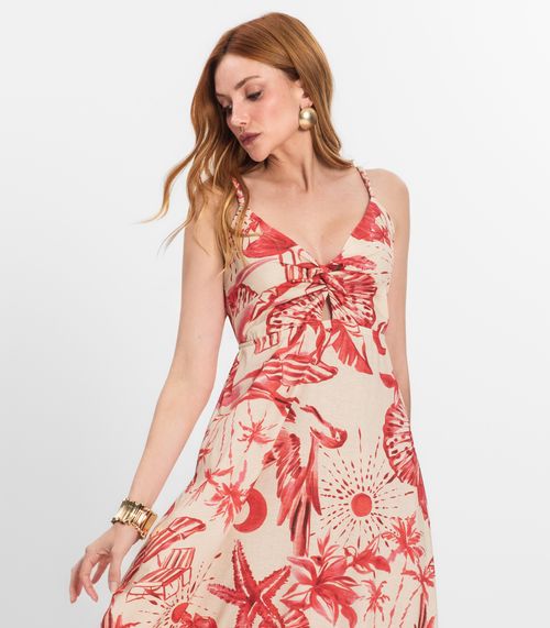 Vestido Longo Feminino em Meia Malha Endless Laranja