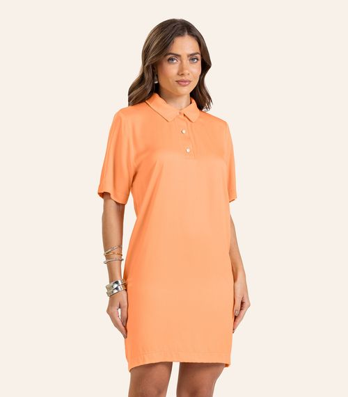 Vestido Curto Viscose Double Feminino Endless Laranja