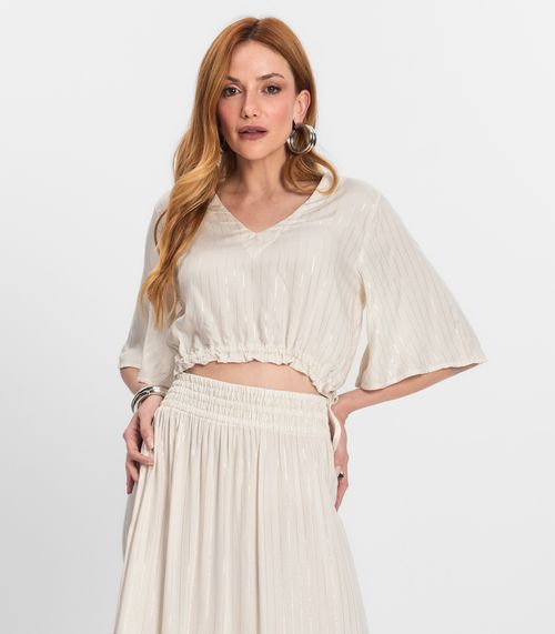 Blusa Feminina Manga 3/4 Endless Bege