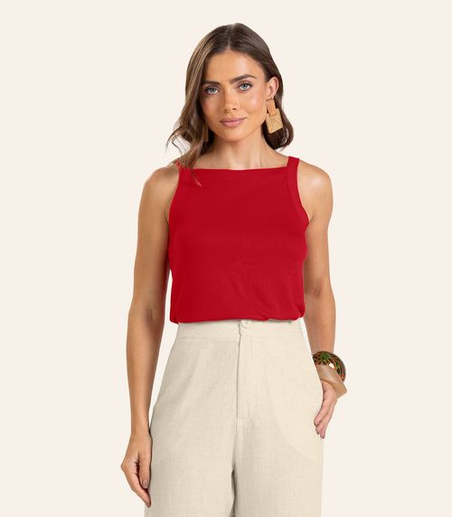 Regata Visco Tricot Feminina Endless Vermelho