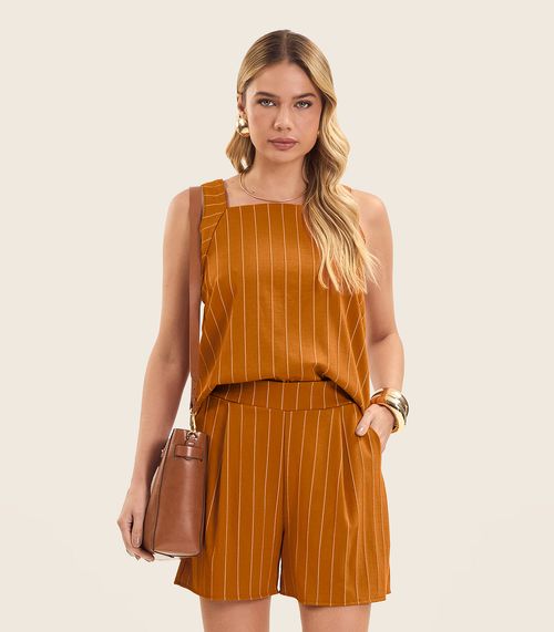 Regata Feminina Decote Quadrado Endless Marrom