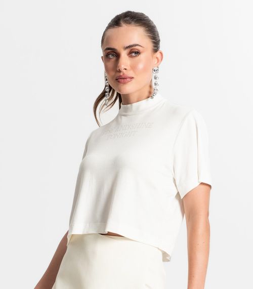 Blusa Feminina Com Gola Alta Endless Bege