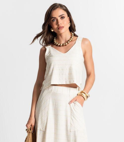 Regata Feminina Listrada Endless Bege