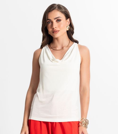 Regata Feminina Decote Degagê Endless Bege