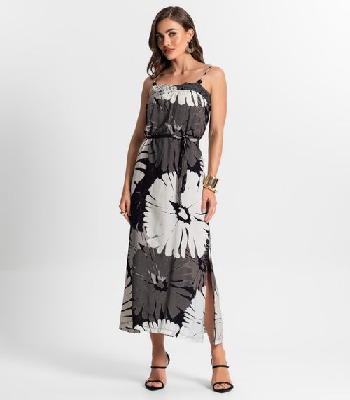 Vestido Midi De Alça Endless Cinza