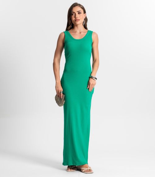 Vestido Midi De Ribana Feminino Endless Verde