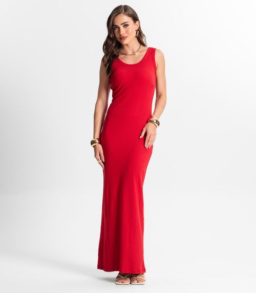 Vestido Midi De Ribana Feminino Endless Vermelho