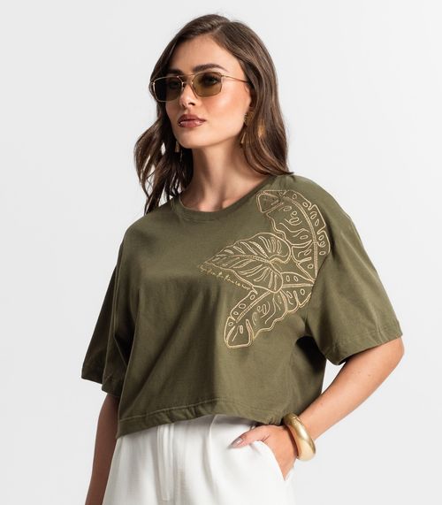 Blusa Feminina Com Bordado Endless Verde