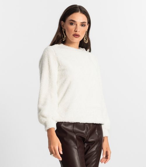 Blusão de Pelo Carneiro Feminino Endless Bege