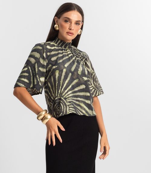 Blusa Manga Flutuante de Viscose Endless Verde