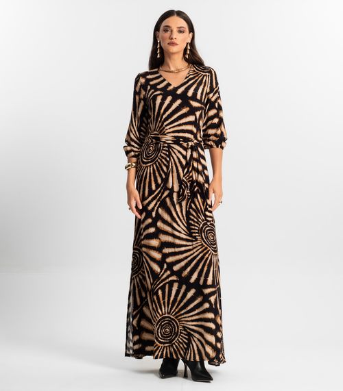 Vestido Longo Feminino Viscose Endless Preto