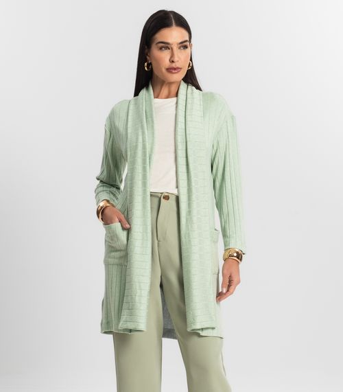 Cardigan Tricot Alongado Feminino Endless Verde