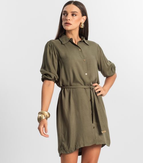 Vestido Feminino Chemise de Viscose Endless Verde