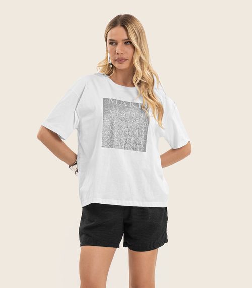 T- Shirt Feminina Manga Curta Endless Branco