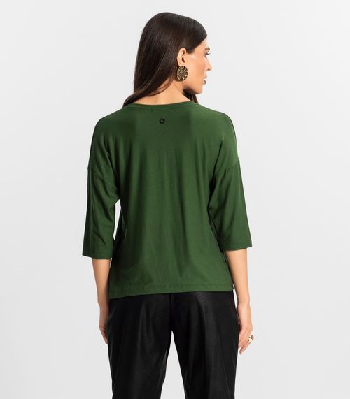 Blusa Feminina Manga 7/8 Viscose Endless Verde