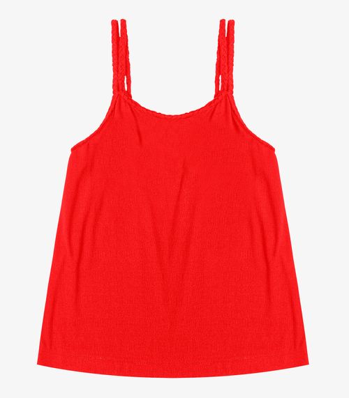 Blusa de Alça Feminina Visco Maquinetada Endless Laranja