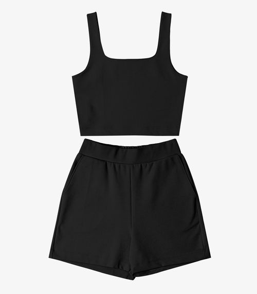 Conjunto Feminino Regata Com Shorts Endless Preto