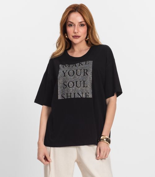 T- Shirt Feminina Manga Curta Endless Preto