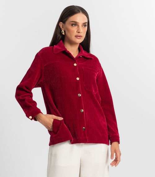 Casaco Feminino Veludo Cotelê Endless Vermelho