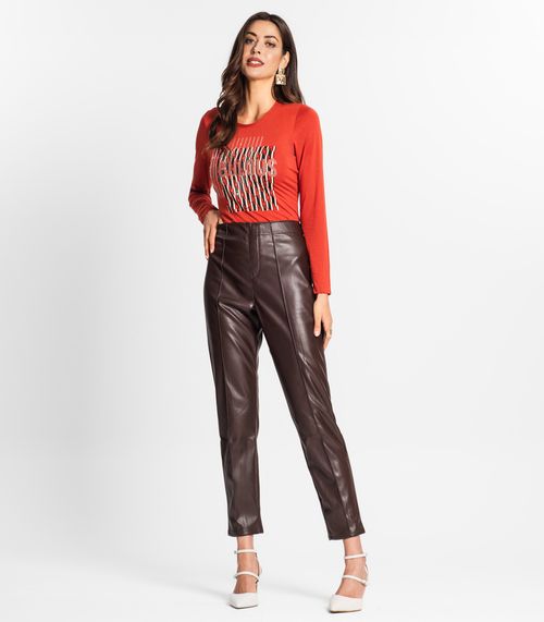 Calça Feminina Legging Sintética Endless Marrom