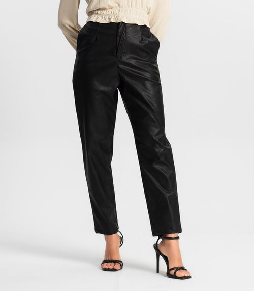 Calça Feminina Reta Courino Endless Preto