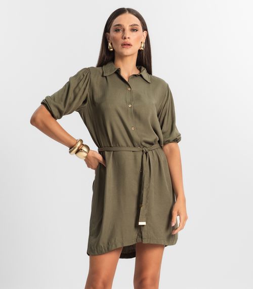 Vestido Feminino Chemise de Viscose Endless Verde