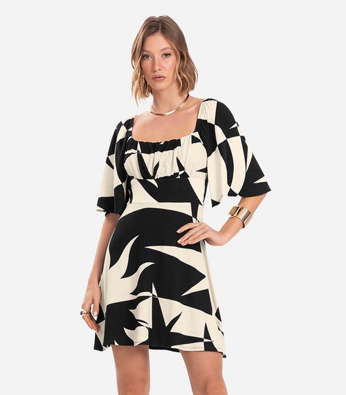 Vestido Feminino Estampado Endless Preto