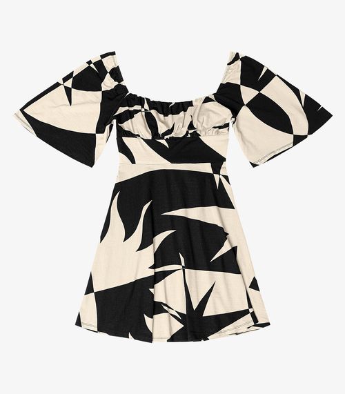 Vestido Feminino Estampado Endless Preto