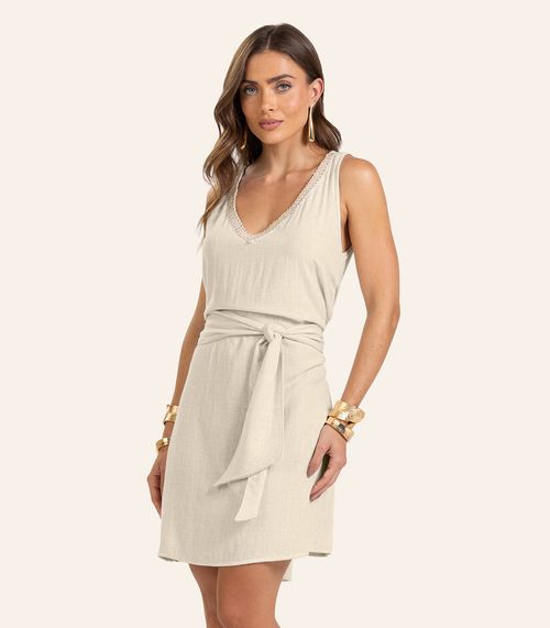 Vestido Curto Linho Strong Feminino Endless Bege