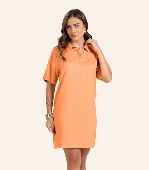 Vestido Curto Viscose Double Feminino Endless Laranja