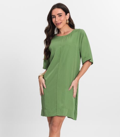 Vestido Curto Feminino Gola Redonda Endless Verde