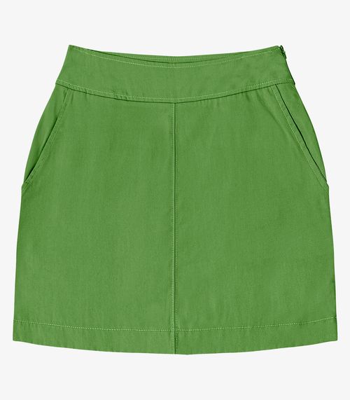 Saia Curta Feminina Com Bolsos Endless Verde