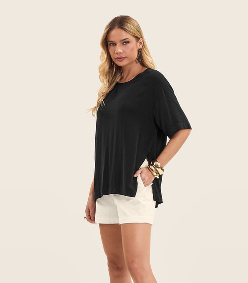 Blusa Feminina Manga Curta Endless Preto